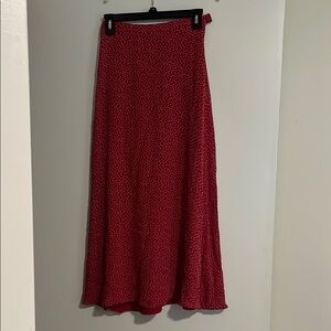 Kasper Red Maxi A-Line Skirt